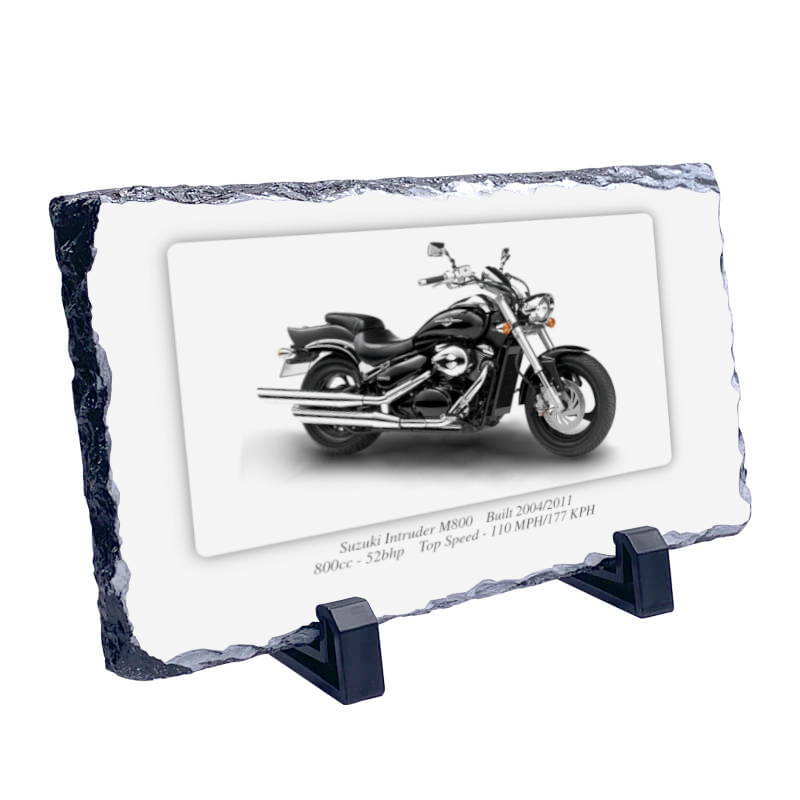 Suzuki Intruder M800 Motorbike Coaster natural slate rock with stand 10x15cm