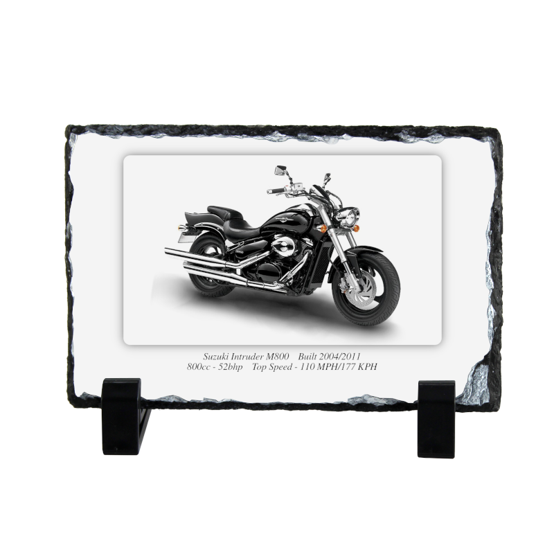 Suzuki Intruder M800 Motorbike Coaster natural slate rock with stand 10x15cm