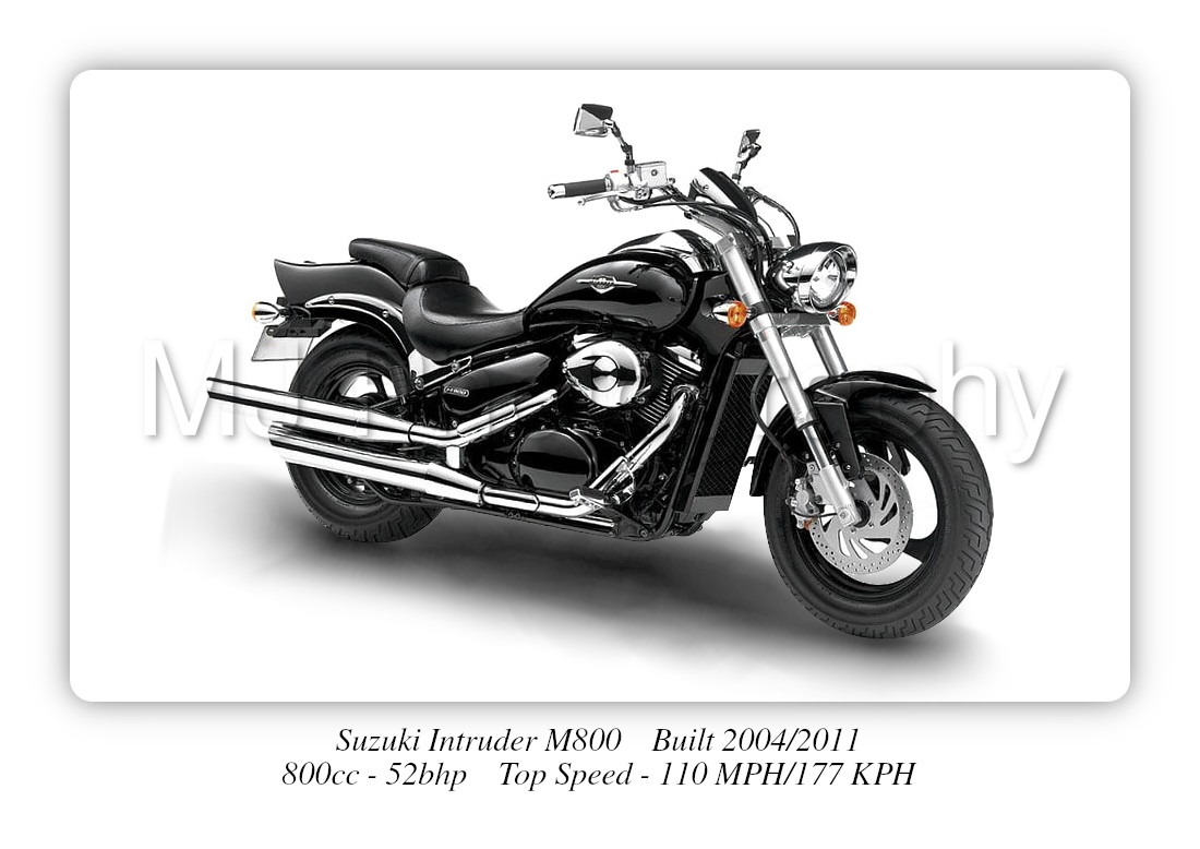 Suzuki Intruder M800 Motorcycle A4 - A0 Size Print Poster on Photographic Paper