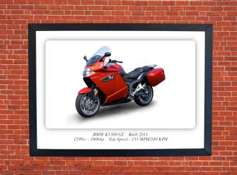 BMW K1300 GT Motorbike Motorcycle - A4 - A0 Size Print Poster