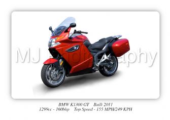 BMW K1300 GT Motorbike Motorcycle - A4 - A0 Size Print Poster