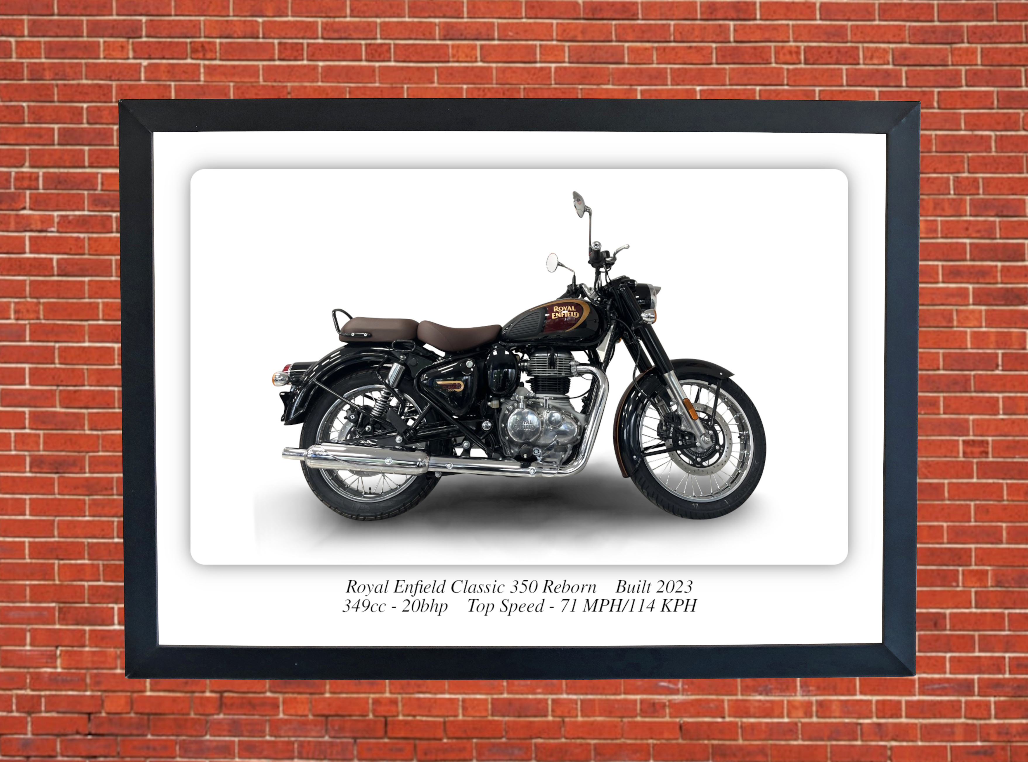 Royal Enfield Classic 350 Reborn Motorbike Motorcycle - A4 - A0 Size Print Poster