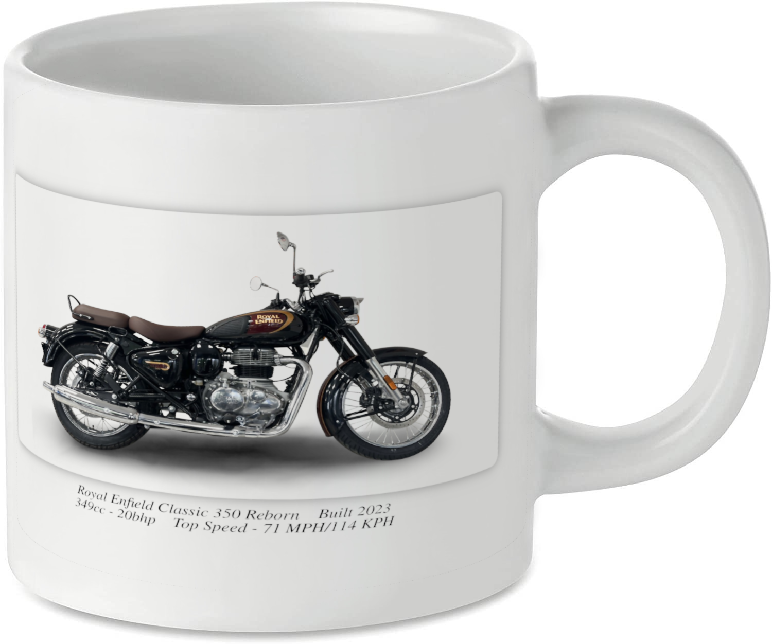 Royal Enfield Classic 350 Reborn Motorcycle Motorbike Tea Coffee Mug Ideal Biker Gift Printed UK