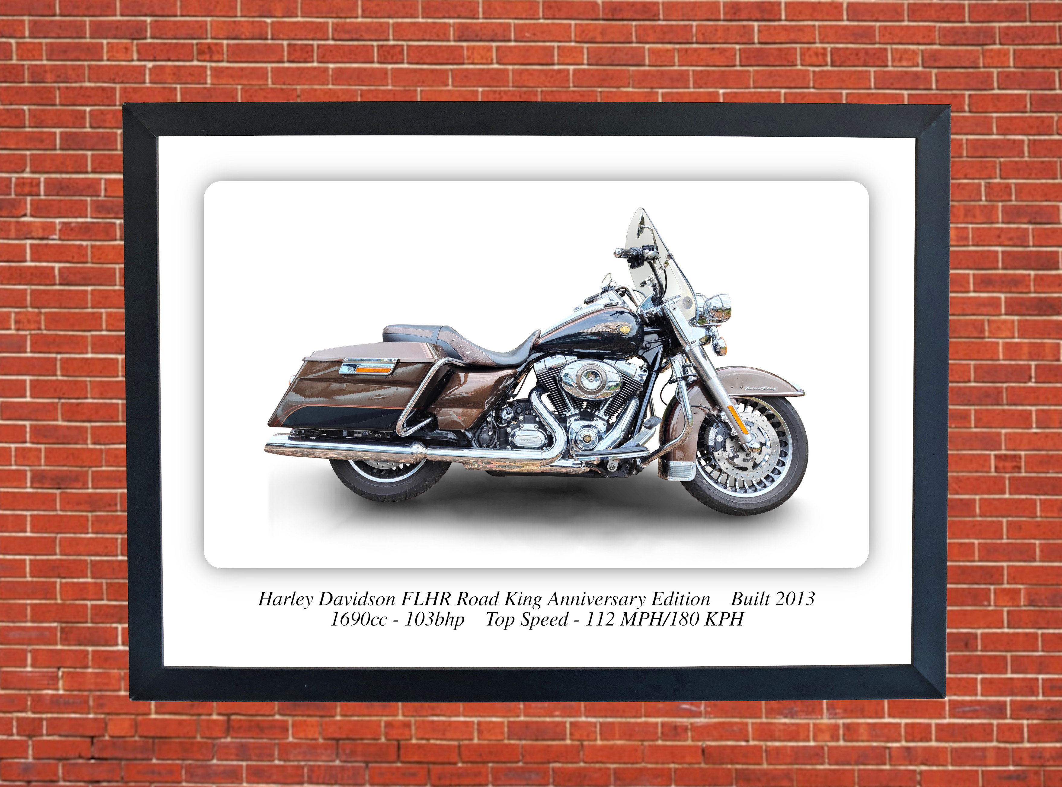 Harley Davidson FLHR Road King Anniversary Edition Motorbike Motorcycle - A4 - A0 Size Print Poster