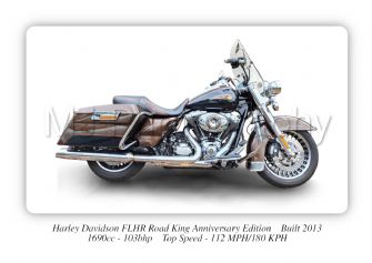 Harley Davidson FLHR Road King Anniversary Edition Motorbike Motorcycle - A4 - A0 Size Print Poster