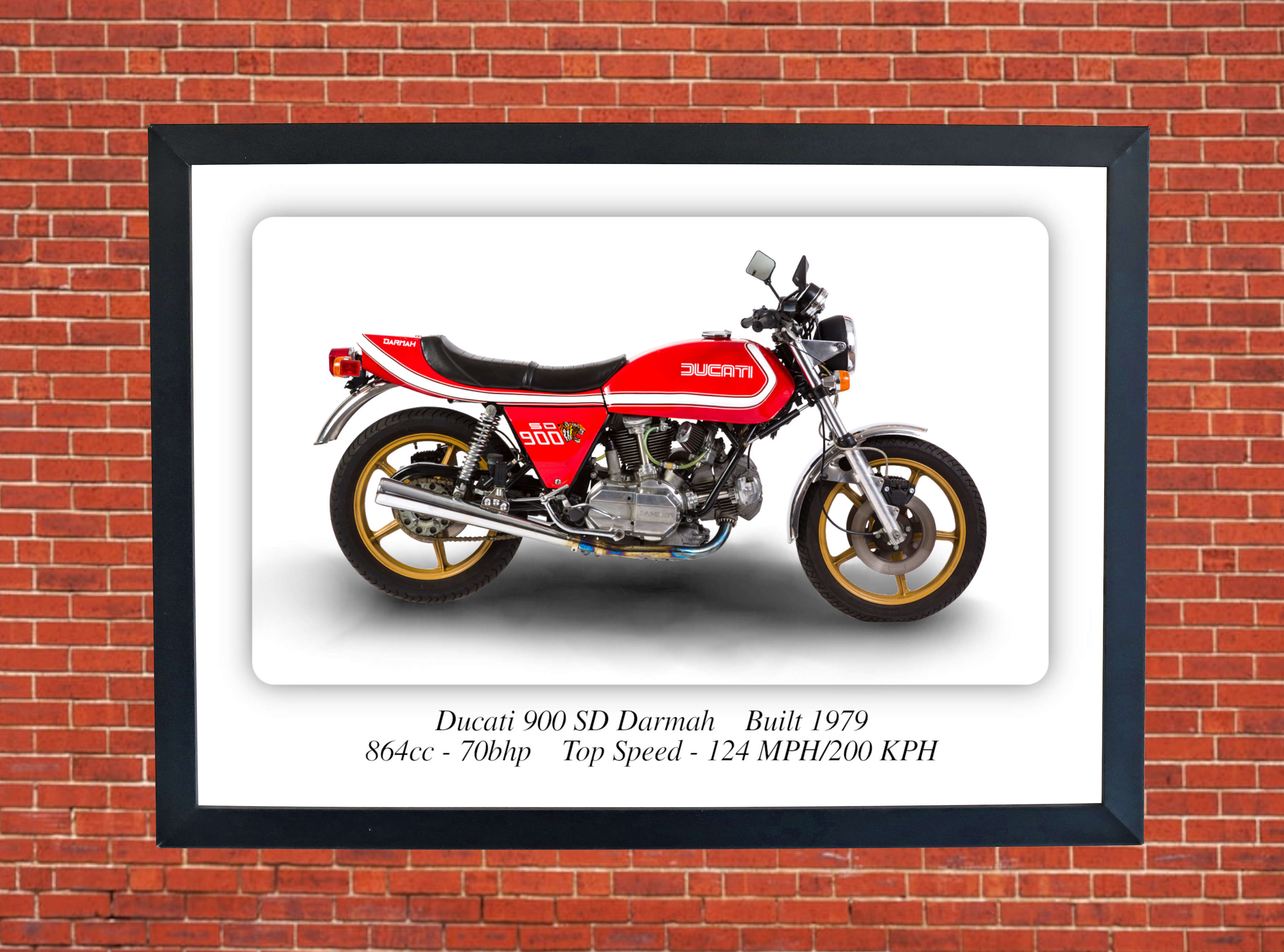 Ducati 900 SD Darmah Motorcycle - A4 - A0 Size Print Poster