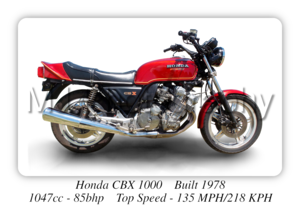 Honda CBX 1000 Motorcycle - A3/A4 Size Print Poster