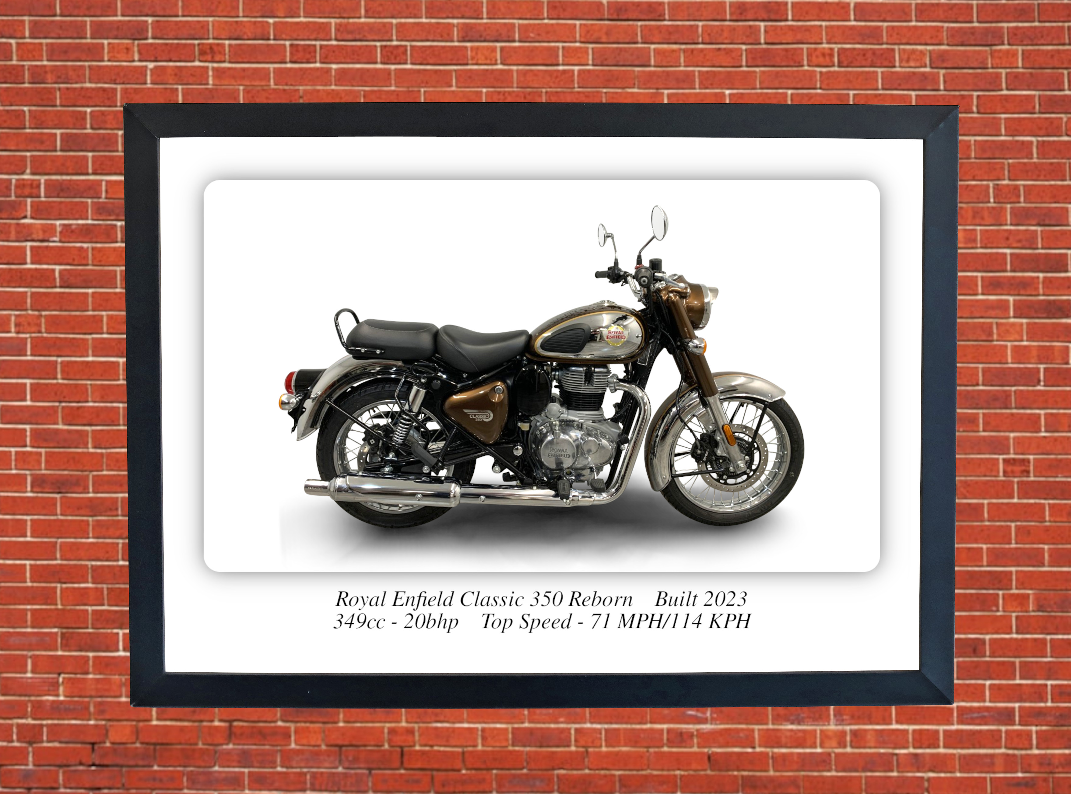 Royal Enfield Classic 350 Reborn Motorbike Motorcycle - A4 - A0 Size Print Poster