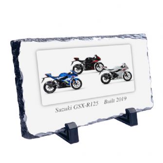 Suzuki GSX-R125 Motorcycle Coaster Natural slate rock with stand 10x15cm