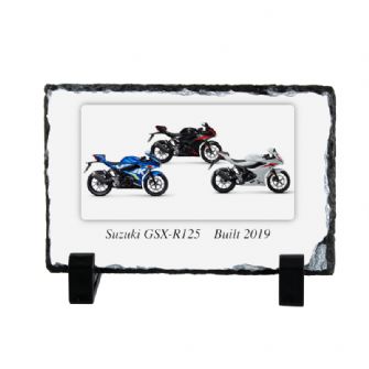 Suzuki GSX-R125 Motorcycle Coaster Natural slate rock with stand 10x15cm