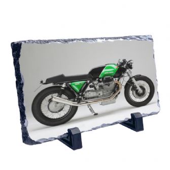 Moto Guzzi 1000 SP Coaster natural slate rock with stand 10x15cm