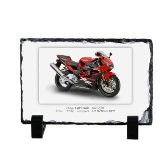 Honda CBR954RR Motorbike Coaster natural slate rock with stand 10x15cm