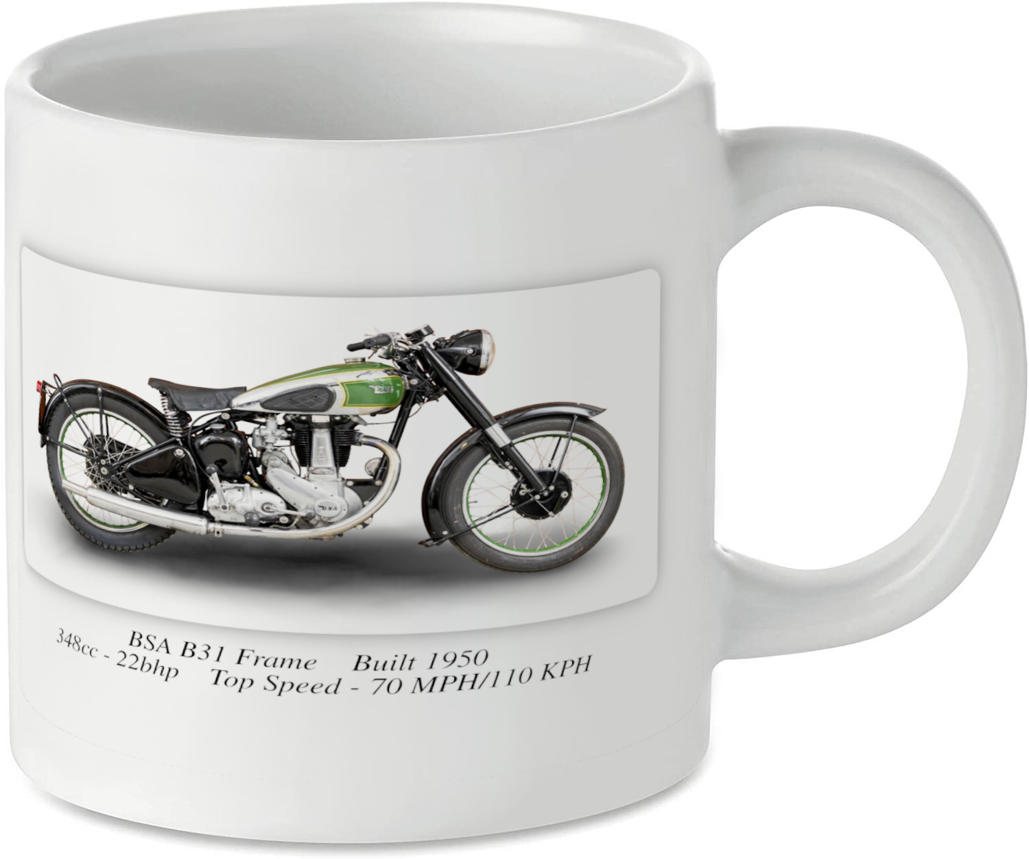 BSA B31 Frame Motorcycle Motorbike Tea Coffee Mug Ideal Biker Gift Printed UK