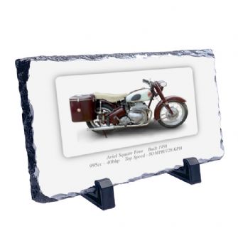 Ariel Square Four Motorcycle Coaster natural slate rock with stand 10x15cm