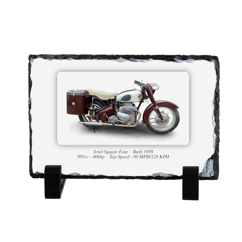 Ariel Square Four Motorcycle Coaster natural slate rock with stand 10x15cm