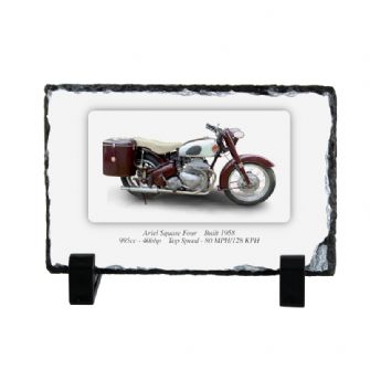 Ariel Square Four Motorcycle Coaster natural slate rock with stand 10x15cm