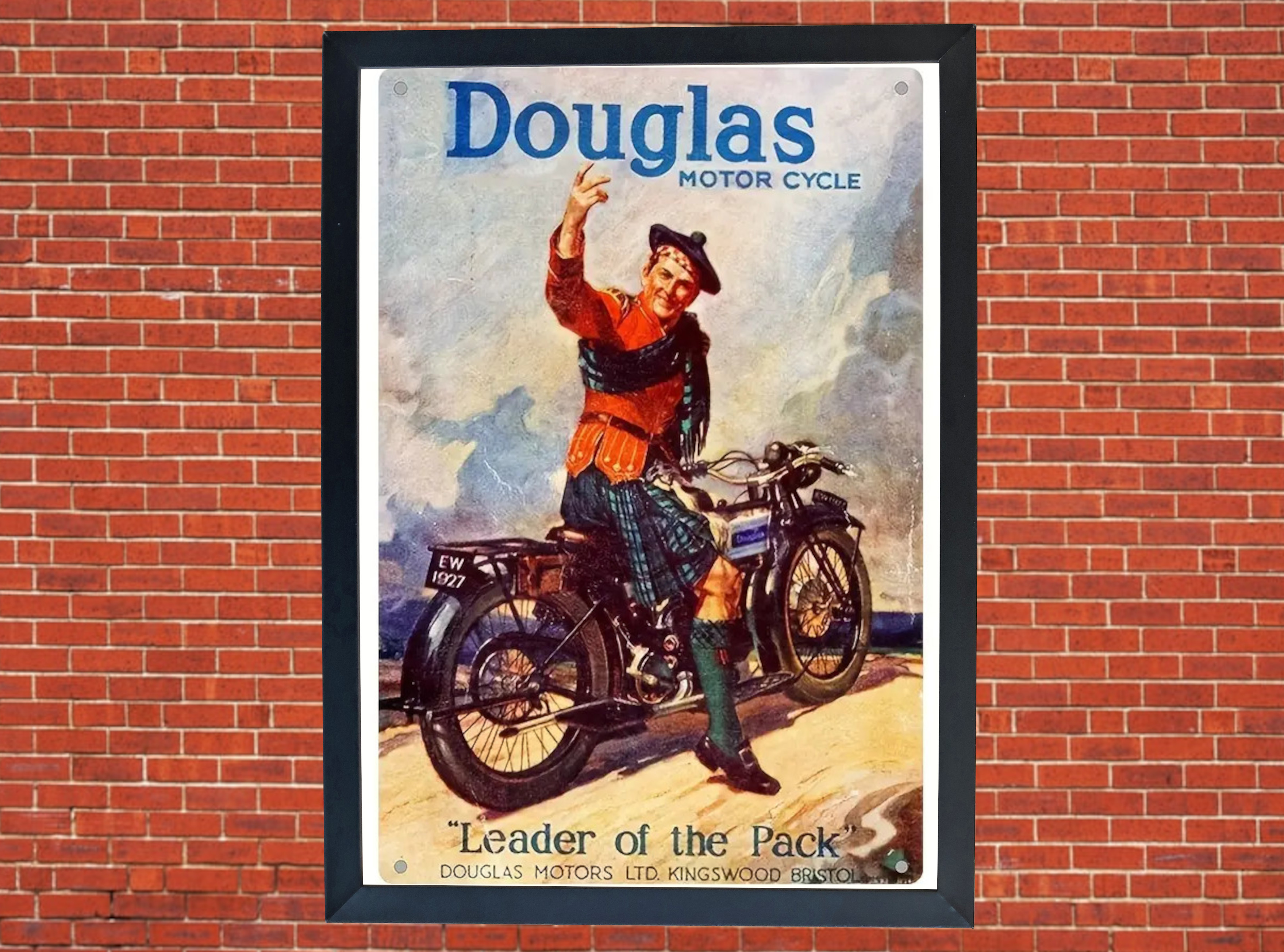 Douglas Motorbike Motorcycle - A4 - A0 Size Print Poster