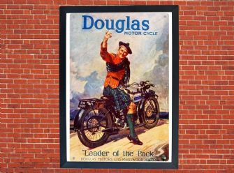 Douglas Motorbike Motorcycle - A4 - A0 Size Print Poster