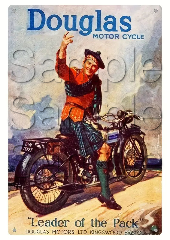 Douglas Motorbike Motorcycle - A4 - A0 Size Print Poster