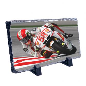 Marco Simoncelli - Motogp Legend Motorcycle Coaster Natural slate rock with stand 10x15cm