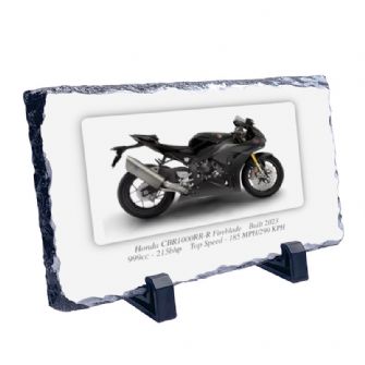 Honda CBR1000RR-R Fireblade Motorcycle on a Natural slate rock with stand 10x15cm