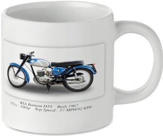 BSA Bantam D10 Motorbike Tea Coffee Mug Ideal Biker Gift Printed UK