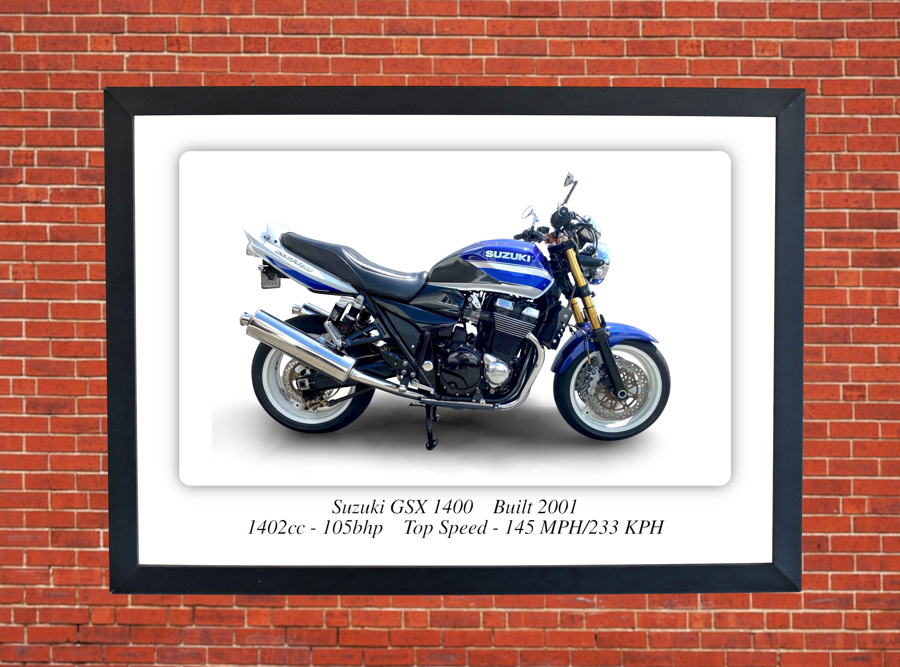 Suzuki GSX 1400 Motorcycle - A4 - A0 Size Print Poster