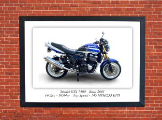 Suzuki GSX 1400 Motorcycle - A4 - A0 Size Print Poster