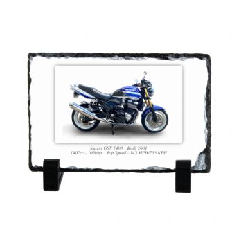 Suzuki GSX 1400 Motorbike Coaster natural slate rock with stand 10x15cm