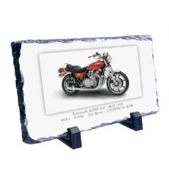 Kawasaki KZ900 Ltd Motorbike Coaster natural slate rock with stand 10x15cm