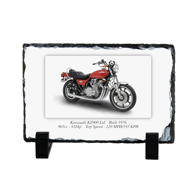 Kawasaki KZ900 Ltd Motorbike Coaster natural slate rock with stand 10x15cm