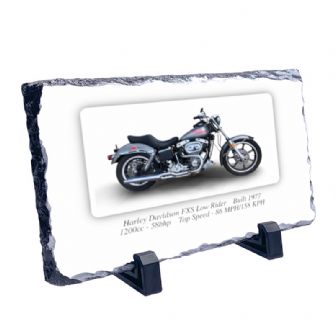 Harley Davidson FXS Low Rider Motorbike Coaster natural slate rock with stand 10x15cm