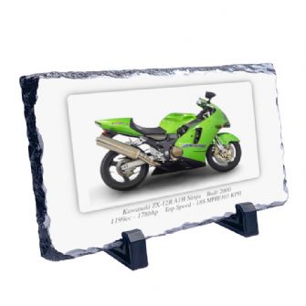 Kawasaki ZX-12R A1H Ninja Motorcycle Coaster natural slate rock with stand 10x15cm