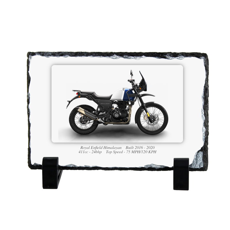 Royal Enfield Himalayan Motorbike Coaster natural slate rock with stand 10x15cm