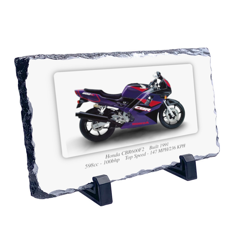 Honda CBR600F2 Motorbike Coaster natural slate rock with stand 10x15cm