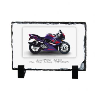 Honda CBR600F2 Motorbike Coaster natural slate rock with stand 10x15cm