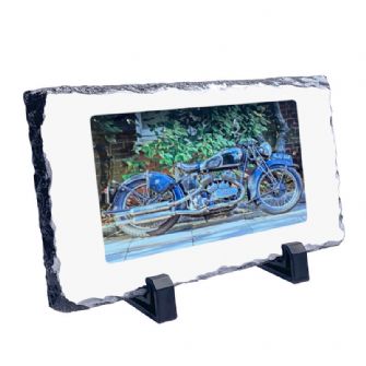 Classic Matchless Motorcycle Coaster Natural slate rock with stand 10x15cm