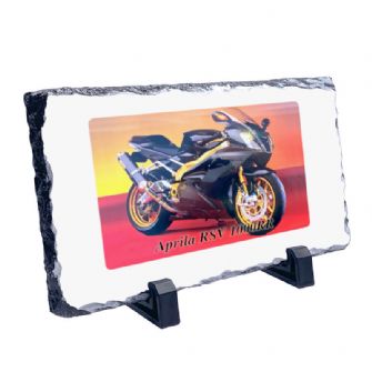 Aprilia RSV 1000RR Motorcycle Coaster Natural slate rock with stand 10x15cm