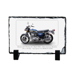 Honda CB 750 Four K Motorcycle on a Natural slate rock with stand 10x15cm