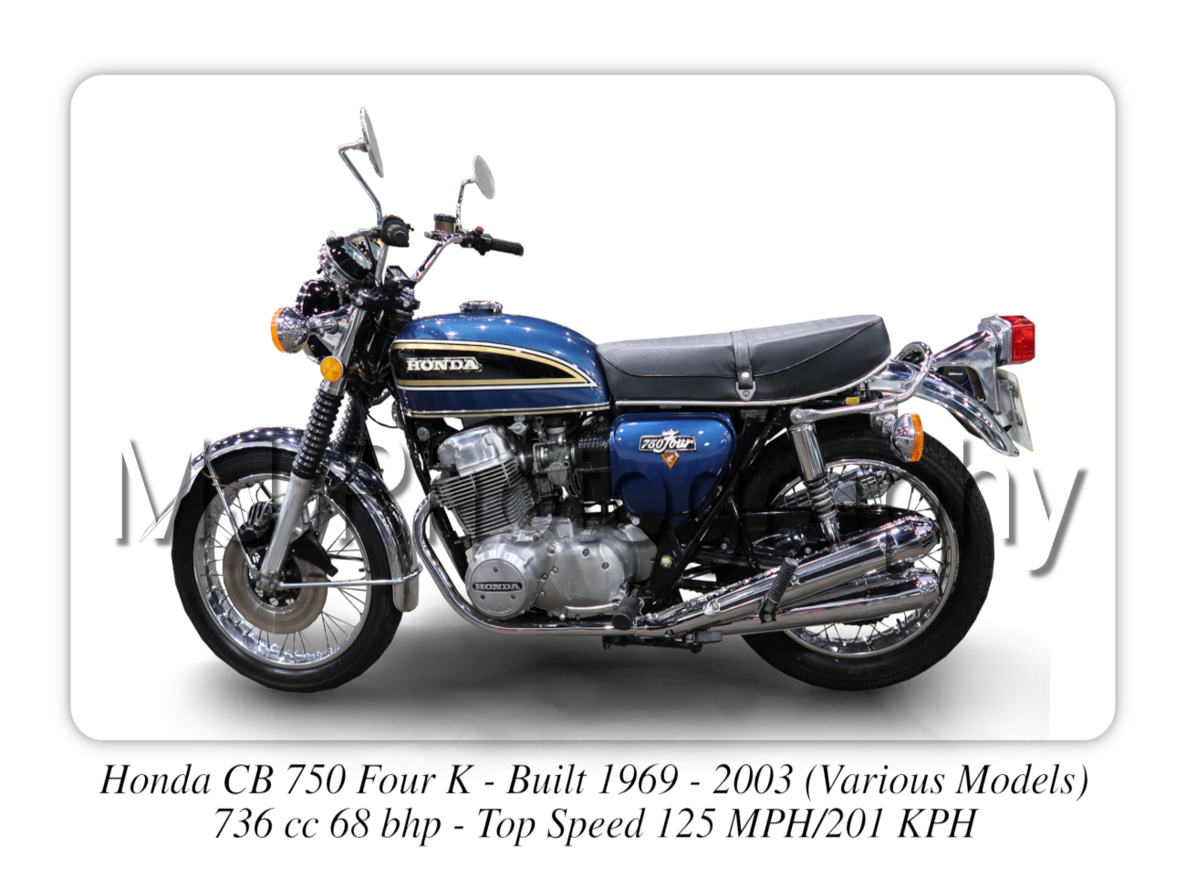 Honda CB750 Four Motorcycle - A3/A4 Size Print Poster