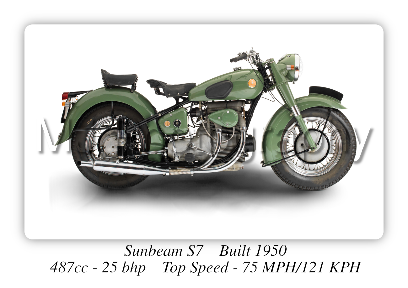 Sunbeam S7 Motorcycle - A3 Poster