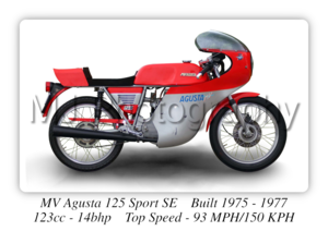 MV Agusta 125 Sport SE Motorcycle - A3/A4 Poster/Print