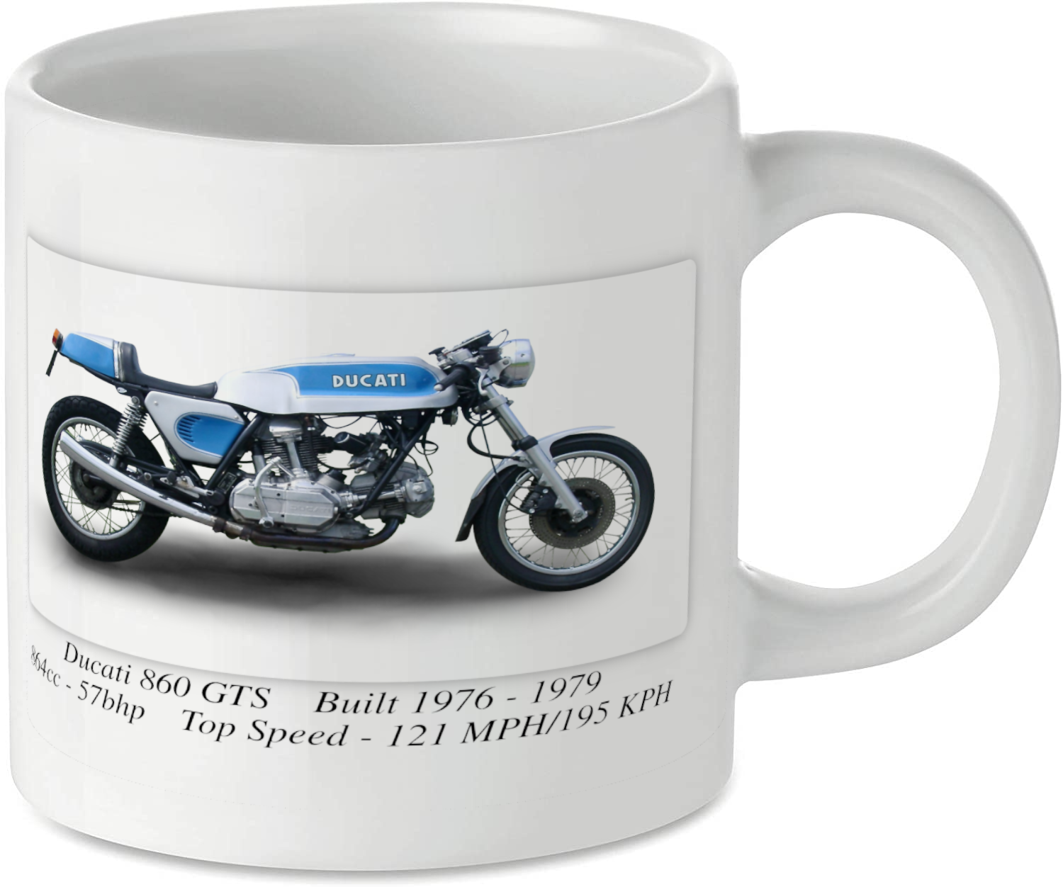 Ducati 860 GTS Motorbike Tea Coffee Mug Ideal Biker Gift Printed UK