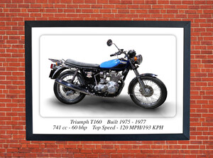 Triumph T160 750 Motorcycle - A3/A4 Size Print Poster