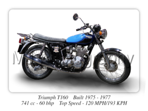 Triumph T160 750 Motorcycle - A3/A4 Size Print Poster