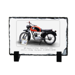 MV Agusta 125 Trial Motorcycle Coaster Natural slate rock with stand 10x15cm