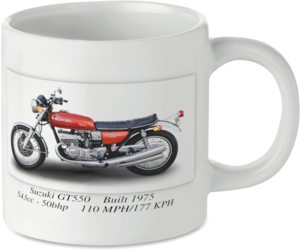 Suzuki GT550 Motorbike Tea Coffee Mug Ideal Biker Gift Printed UK