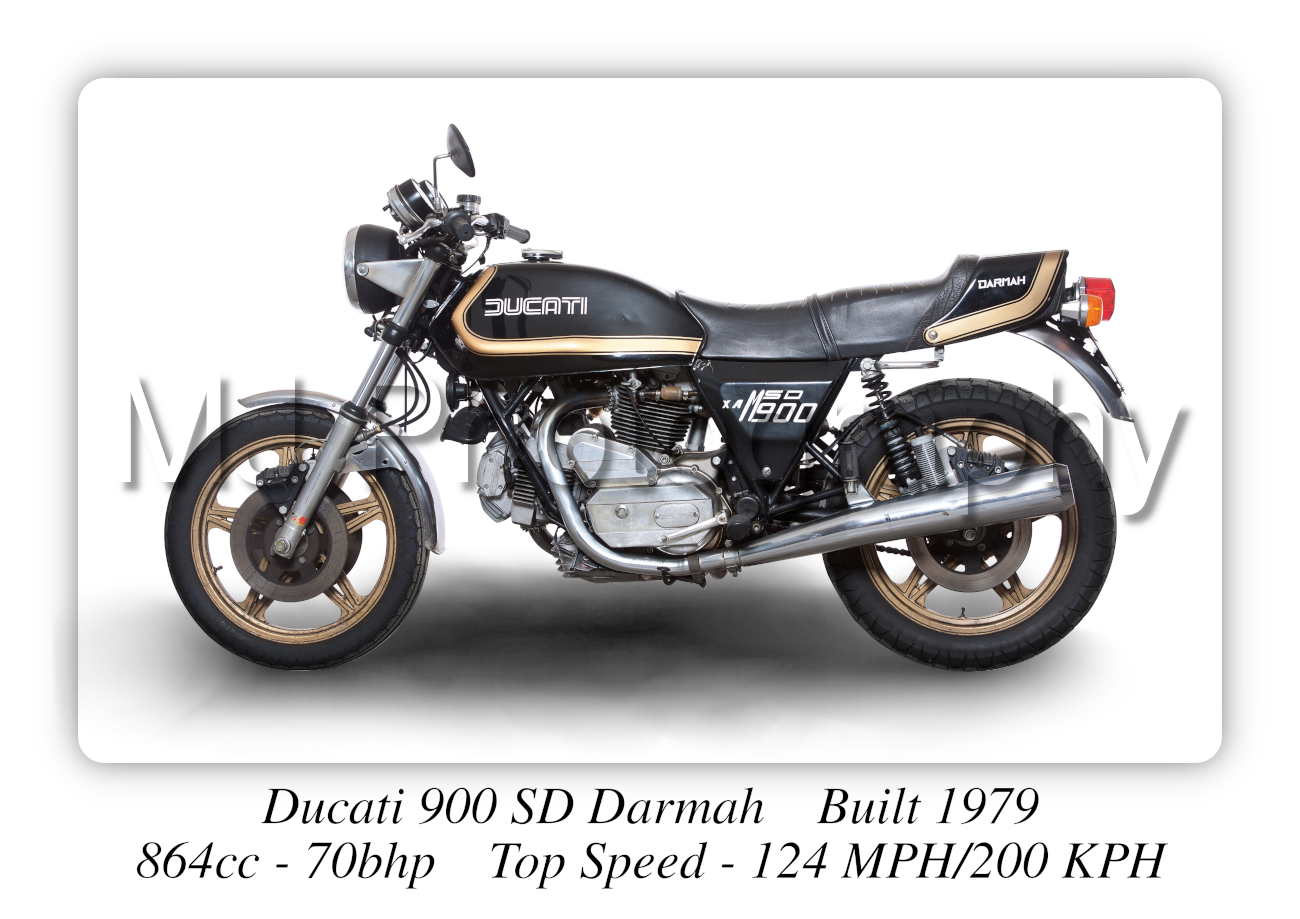 Ducati 900 SD Darmah Motorcycle - A3 Size Print Poster