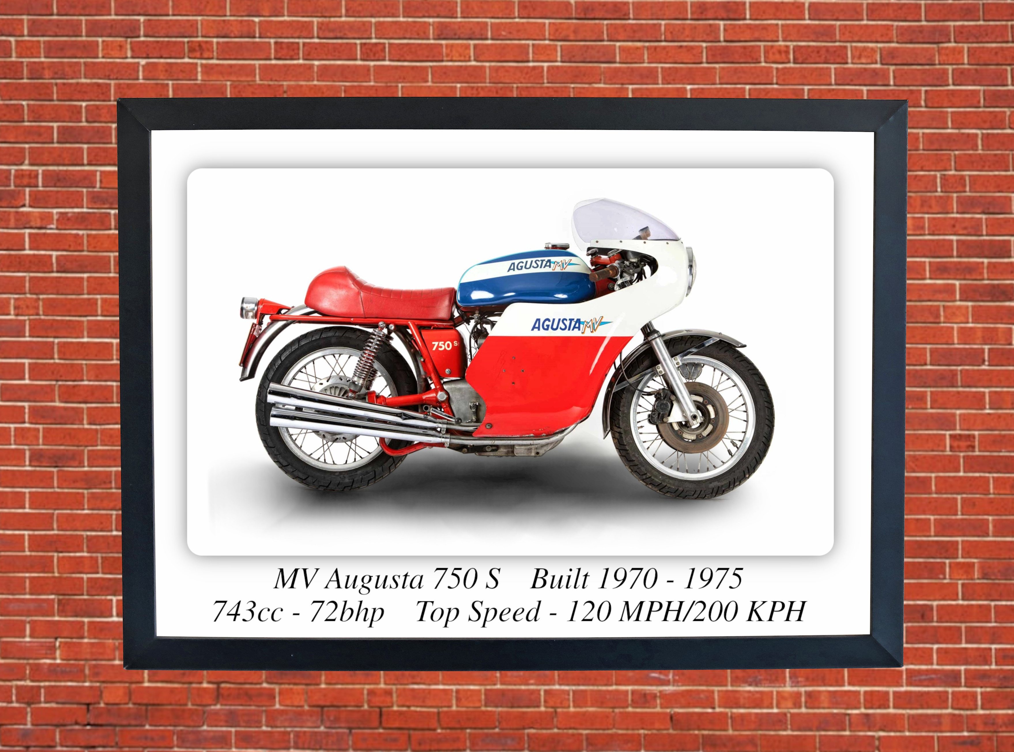 MV Agusta 750 S Motorcycle A4 - A0 Size Poster