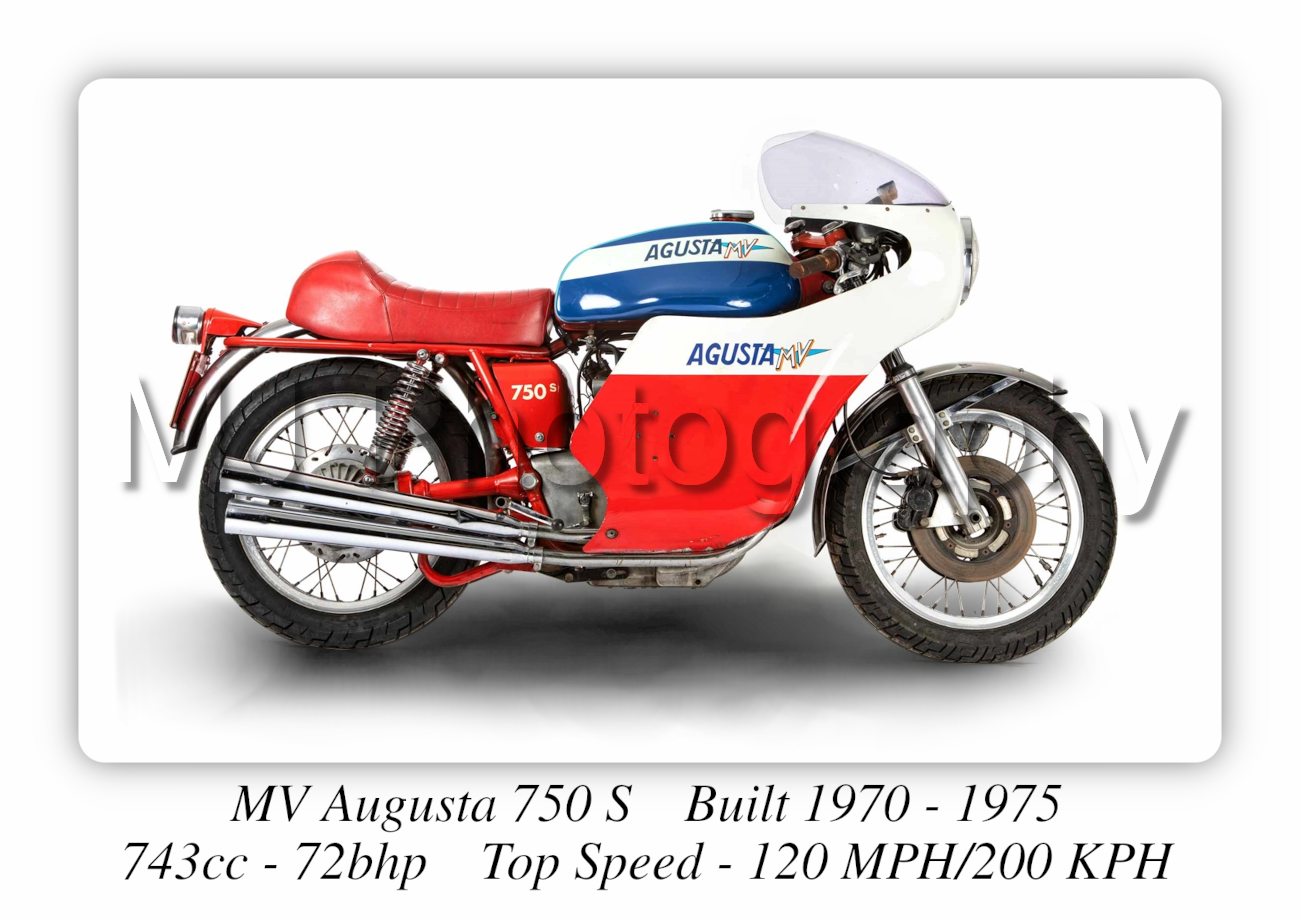 MV Agusta 750 S Motorcycle A4 - A0 Size Poster